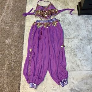 Arabian costume- purple with gold accent & beads